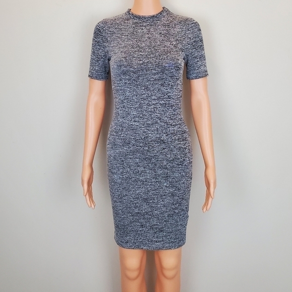French Connection grey short sleeve bodycon mini dress size 4 - Picture 3 of 13